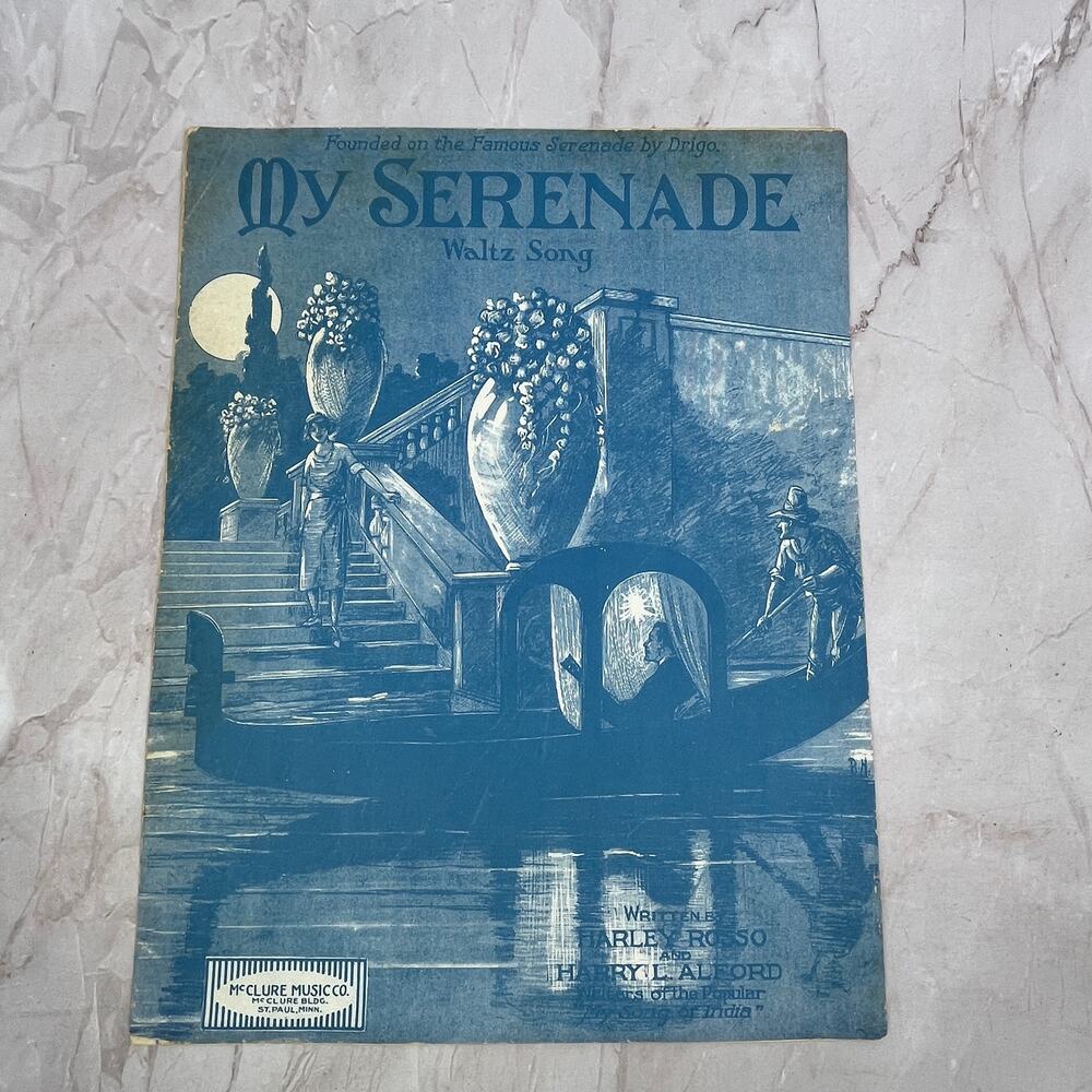 My Serenade Waltz Song Harley Rosso Harry L. Alford Antique Sheet Music Ti5 - Picture 1 of 2